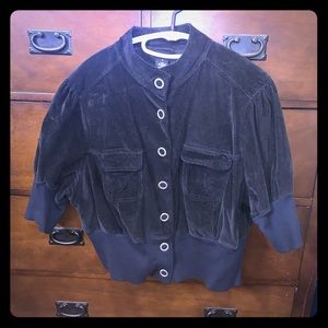 Cropped Button Closure Jacket